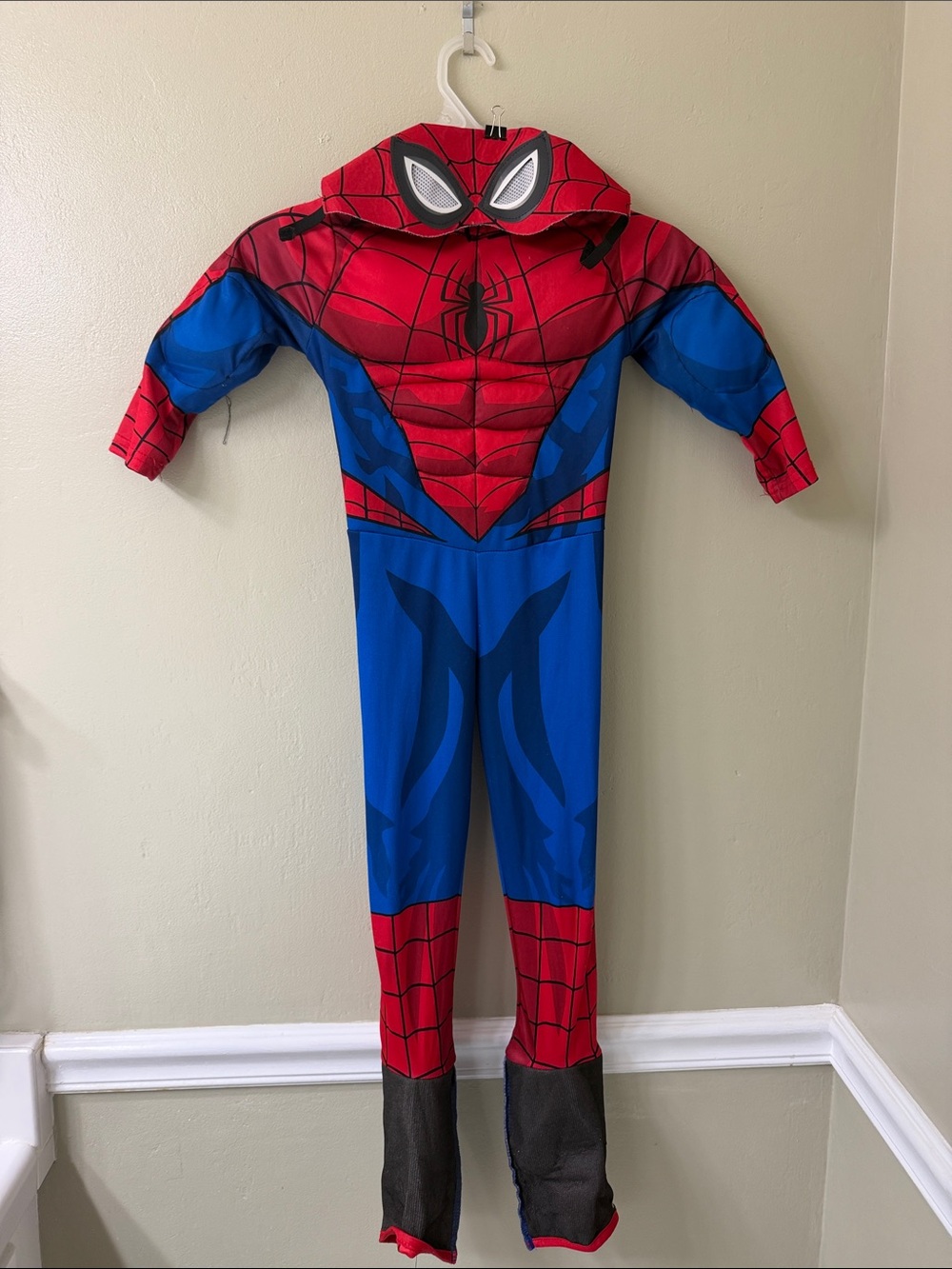 Marvel Red and Blue Spider Hero Costume Jumpsuit with Hood